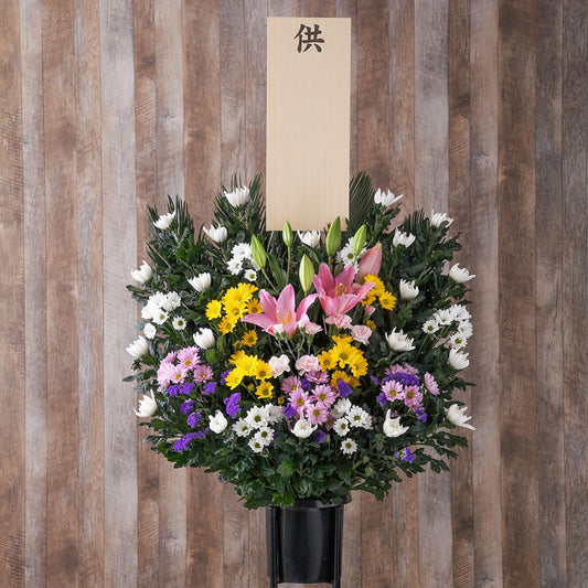 葬儀スタンド花（和花／１段／Ｌサイズ）