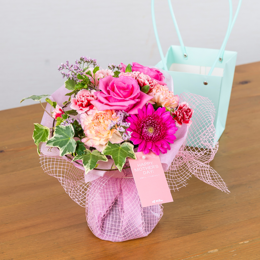 A02[5/2-6 受取・配送]■スタンディングブーケ■ときめきピンク